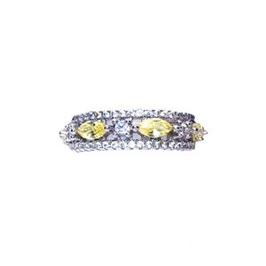 Silver Yellow Topaz Eternity Ring